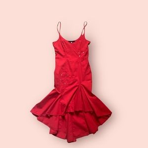 Y2K Fever Ungaro by Emanuel Ungaro Red jeans mermaid sleeveless size 42